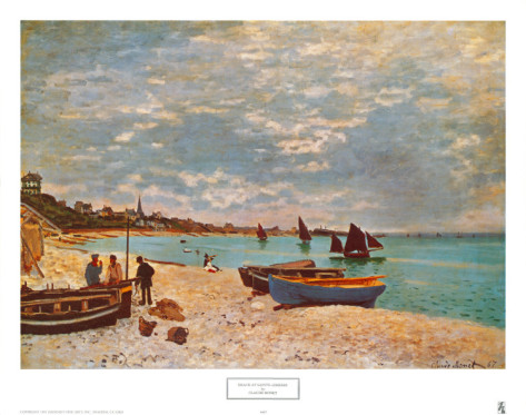 Beach At Sainte Adresse-Claude Monet Painting